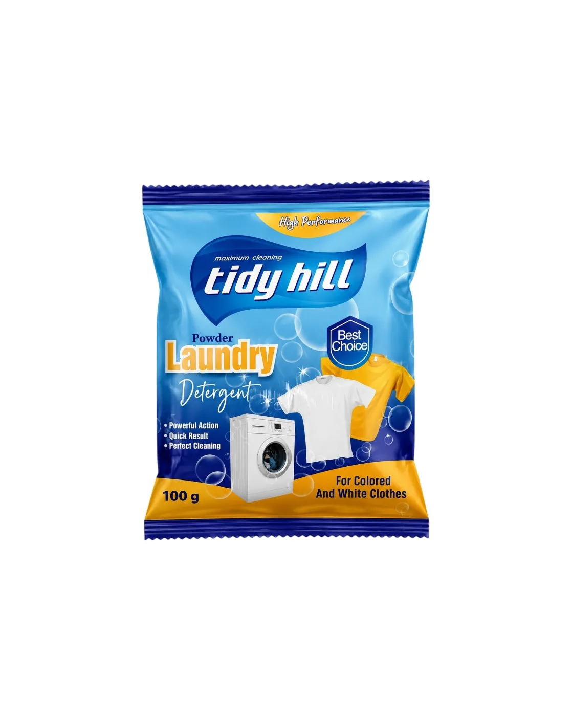 Tidy Hill Powder Laundry Detergent — 100 g Single-Use Sachet | Wholesale & Private Label | Made in Turkey